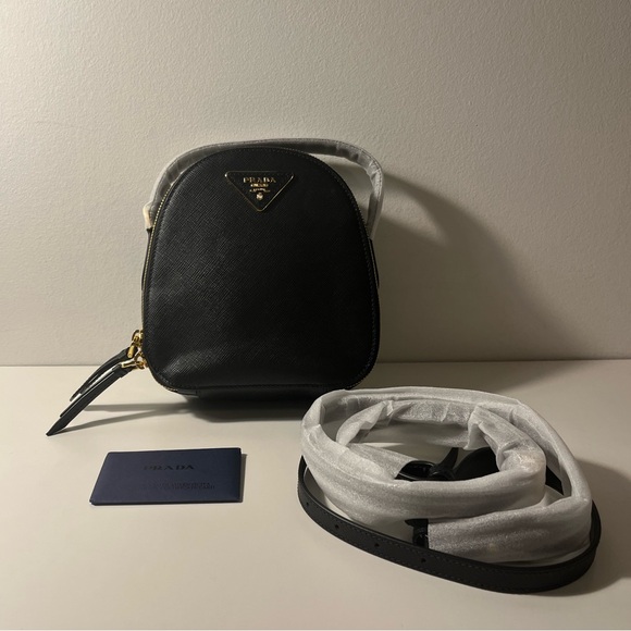 Prada Saffiano Lux Mini Odette Backpack Bookbag Purse - Picture 4 of 11